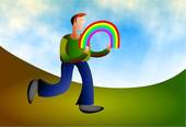 man and rainbow